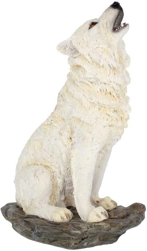 Howling White Wolf Figurine 20cm | Storms Cry | Nemesis Now