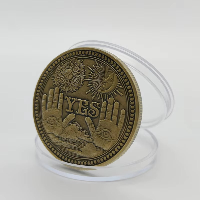 The Decision Maker – Bronze Skull & Angel Yes/No Challenge Coin