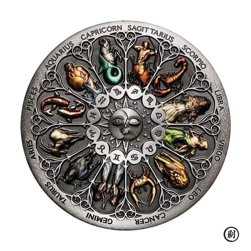 Twelve Constellations Lucky Goddess Guardian Coin | Zodiac Collector's Piece