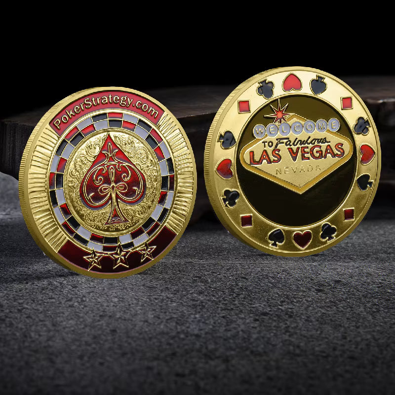 Las Vegas Poker Chip Commemorative Coin – Ace of Spades Gold Medal Gift