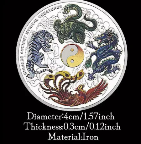 Four Great Mythical Creatures | Silver Plated Collector's Coin
