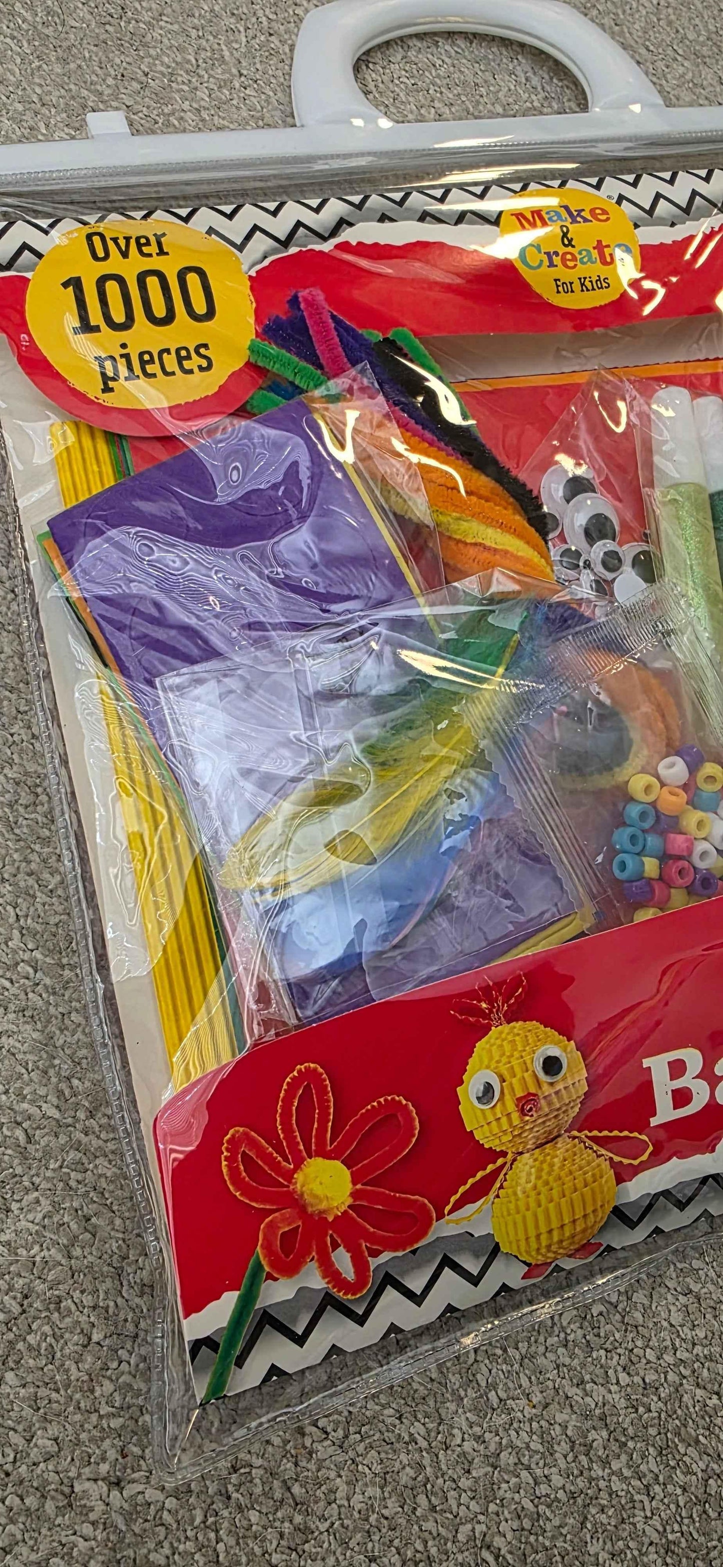 Giant Craft Supply Bag with 1,000+ Pieces for Projects -