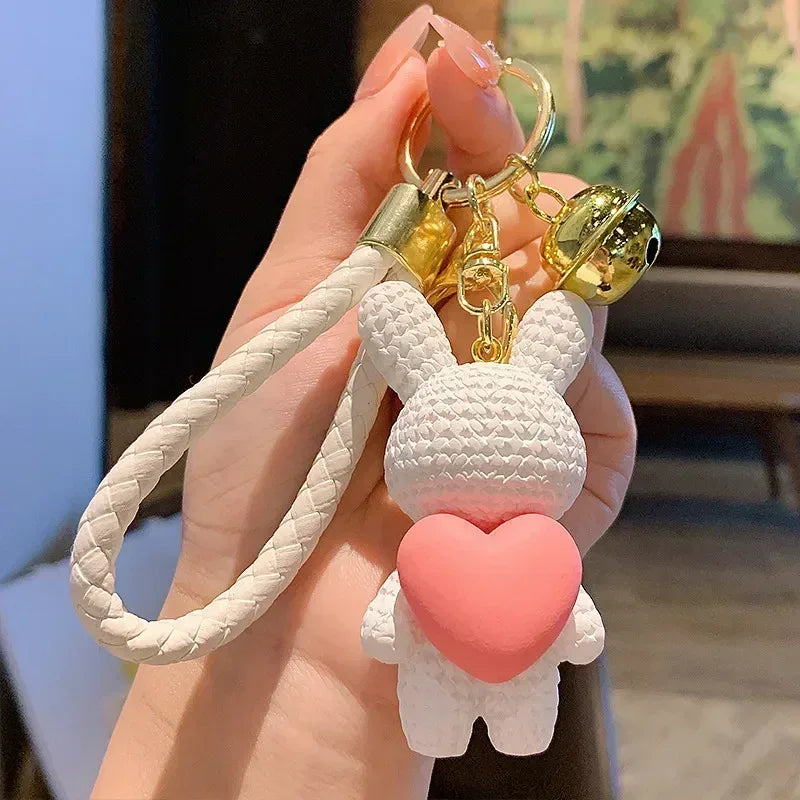 Cute Rabbit Keychain - Adorable Heart Design Accessory - Accessories