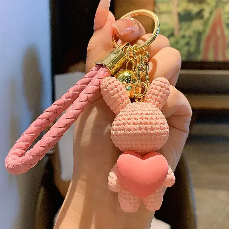 Cute Rabbit Keychain - Adorable Heart Design Accessory - Accessories