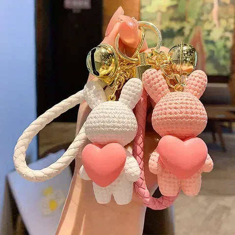 Cute Rabbit Keychain - Adorable Heart Design Accessory - Accessories