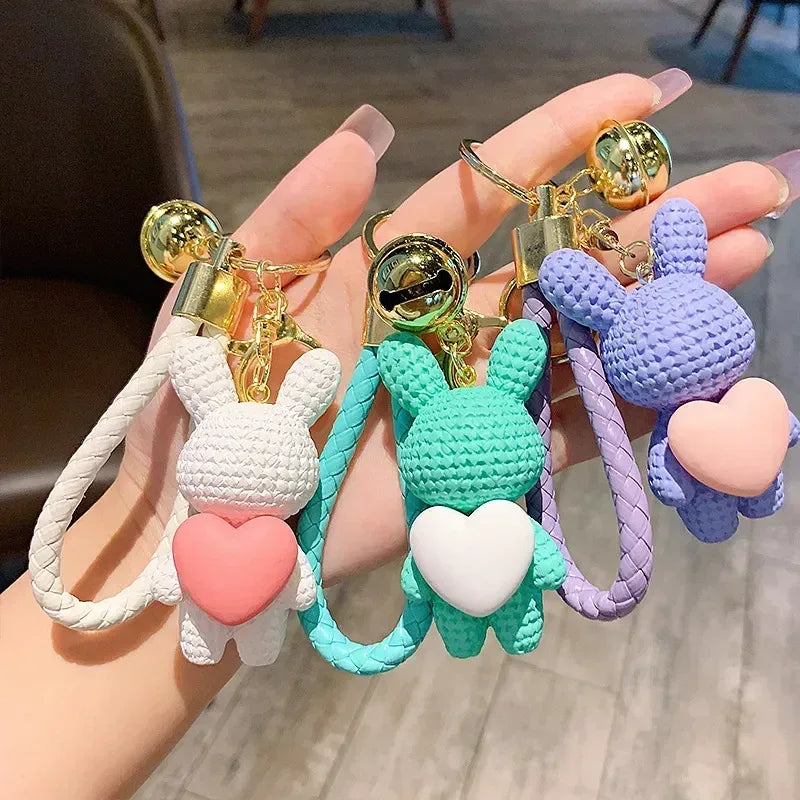 Cute Rabbit Keychain - Adorable Heart Design Accessory - Accessories