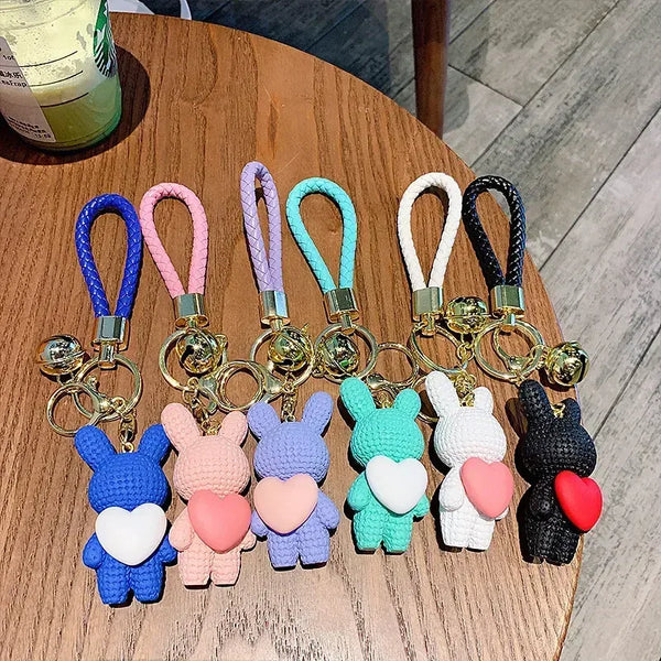 Cute Rabbit Keychain - Adorable Heart Design Accessory - Accessories