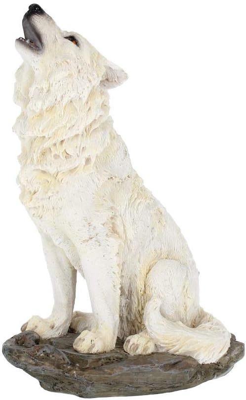 Howling White Wolf Figurine 20cm | Storms Cry | Nemesis Now