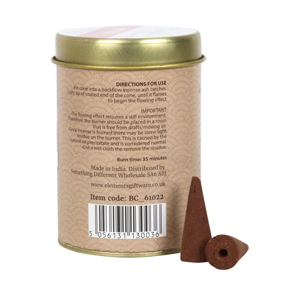 Elements Wild Rose Jumbo Backflow Cones (Tin of 20)