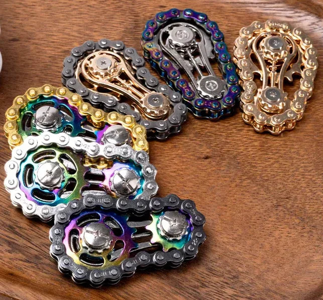Bike Chain Fidget Spinner Toy - Silent Bearing Stress Relief Gadget for Focus & Relaxation - Fidget Toys