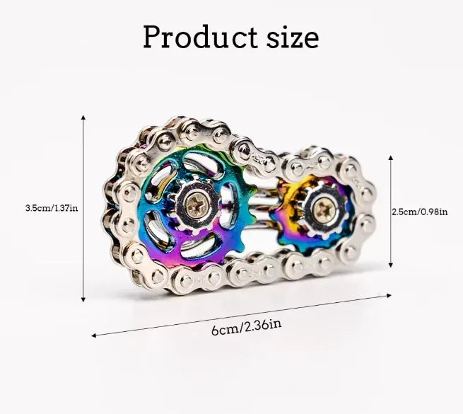Bike Chain Fidget Spinner Toy - Silent Bearing Stress Relief Gadget for Focus & Relaxation - Fidget Toys