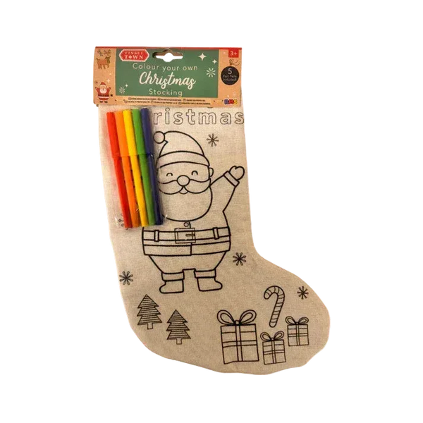 Custom Christmas Stocking with 4 Colouring Pens - 