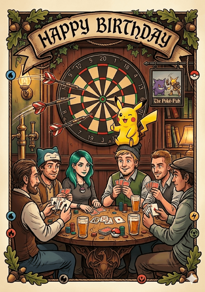 The Poké-Pub Birthday Card