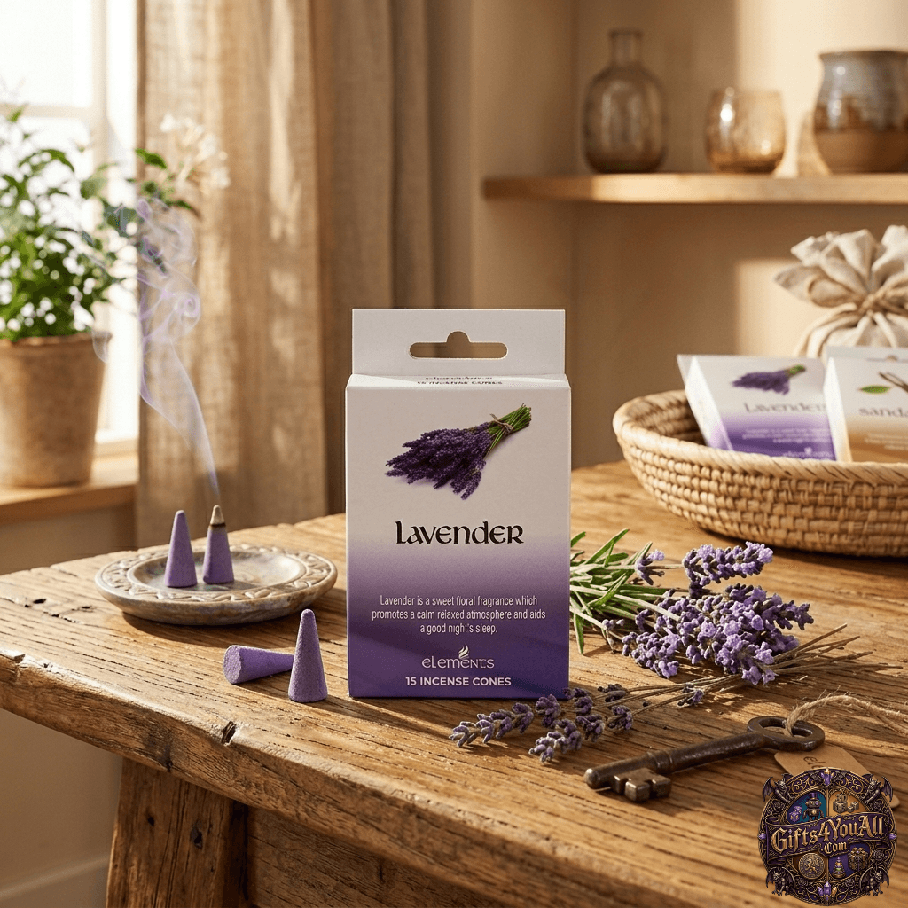 Elements Lavender Incense Cones with Metal Holder