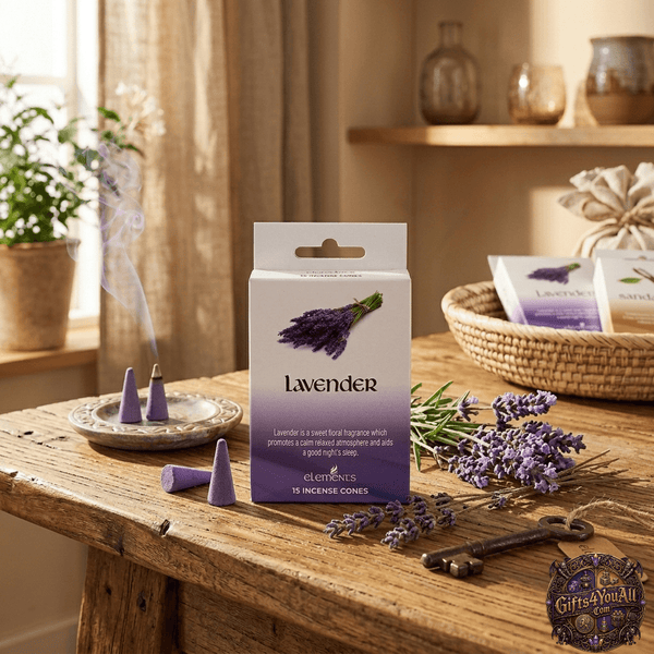 Elements Lavender Incense Cones with Metal Holder