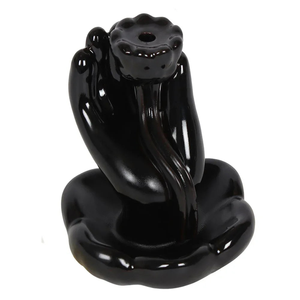 Hand & Lotus Backflow Incense Burner  main