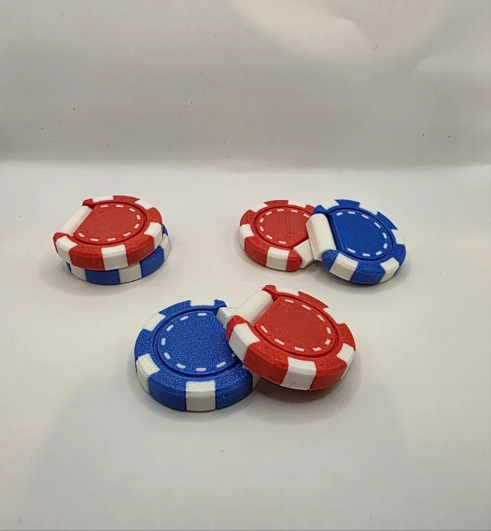 Gifts4YouAll Fidget Flip Poker Chips - 3D-Printed Stress Relief - Toys & Games