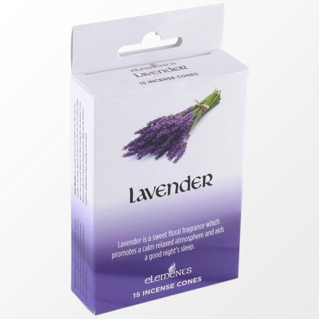 Elements Lavender Incense Cones with Metal Holder