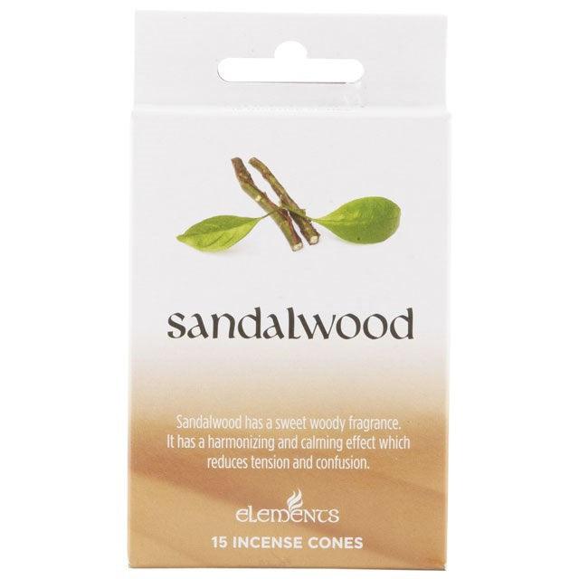 Elements Sandalwood Incense Cones with Metal Holder