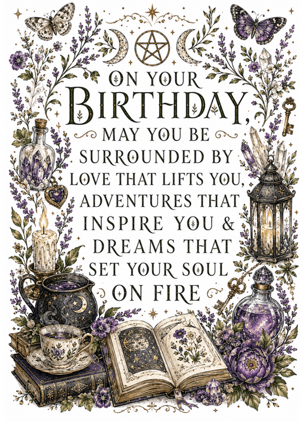 On Your Birthday May You Be Surrounded By Love – Wiccan Birthday Card