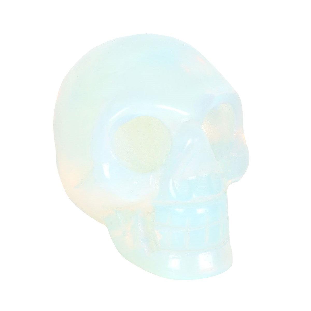 Opalite Crystal Skull with Black Drawstring Pouch