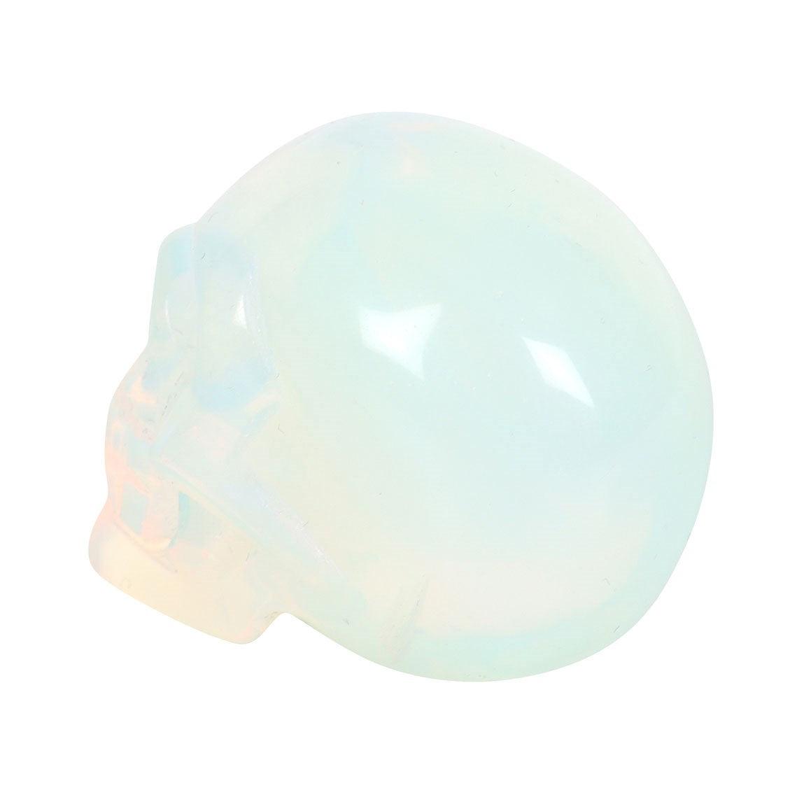 Opalite Crystal Skull with Black Drawstring Pouch