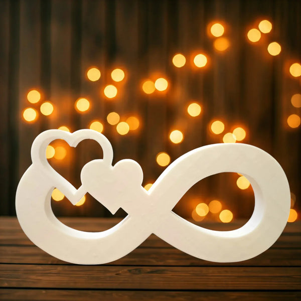 Infinity Love Heart Ornament - Unique 3D Printed Decor - Home Decor