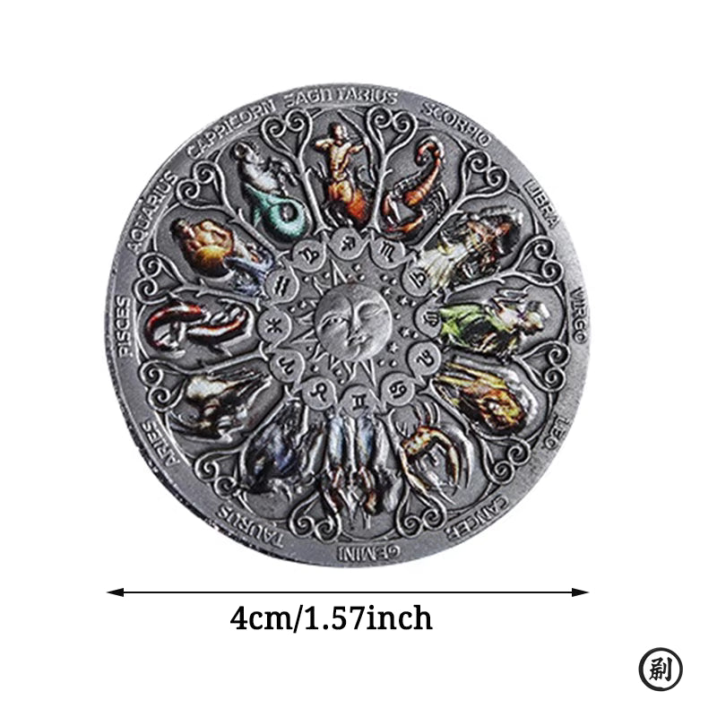 Twelve Constellations Lucky Goddess Guardian Coin | Zodiac Collector's Piece