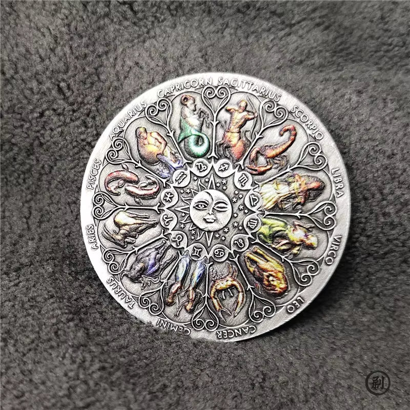 Twelve Constellations Lucky Goddess Guardian Coin | Zodiac Collector's Piece