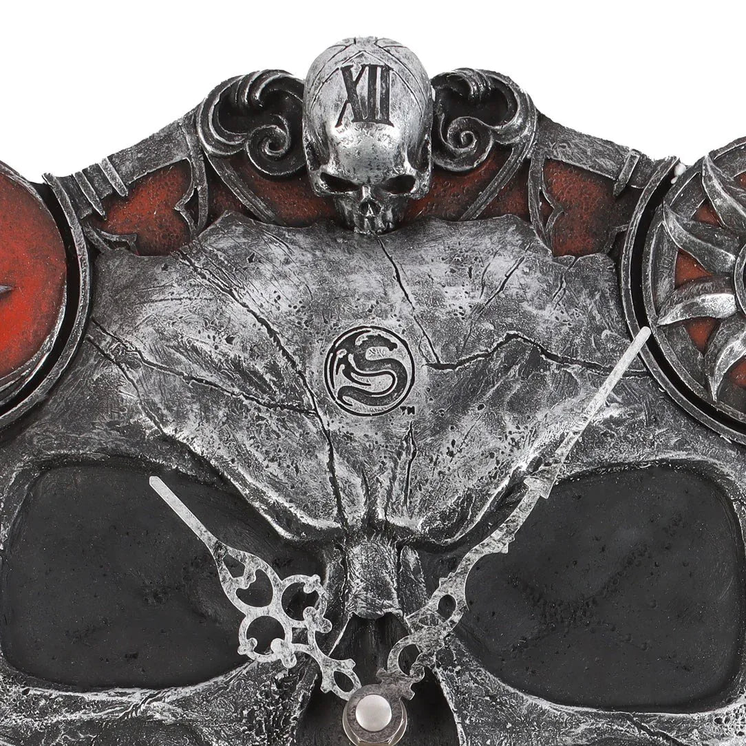 Hands of Death Skull Resin Wall Clock | Gothic Decor by Spiral Direct