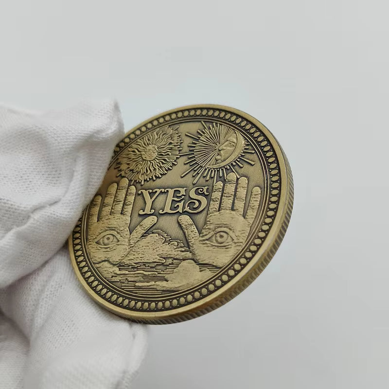 The Decision Maker – Bronze Skull & Angel Yes/No Challenge Coin