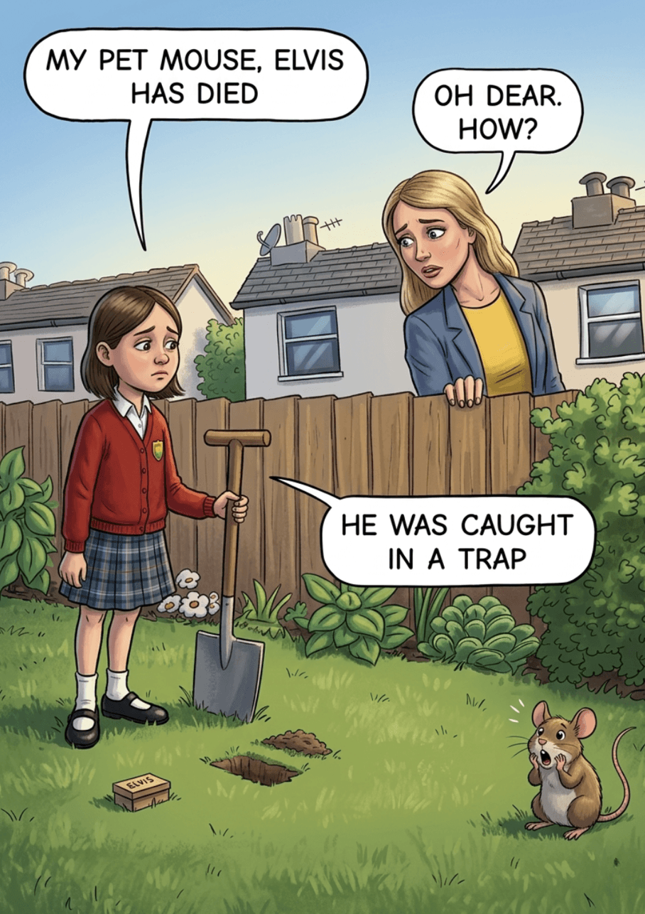 He Was Caught In A Trap – Funny Elvis Mouse Birthday Card