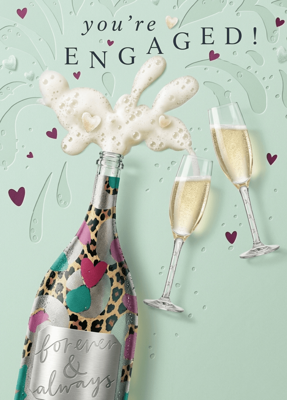 You're EnGAGEd! – Champagne Engagement Congratulations Card