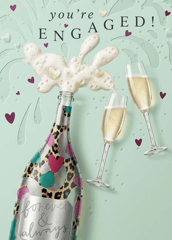 You're EnGAGEd! – Champagne Engagement Congratulations Card
