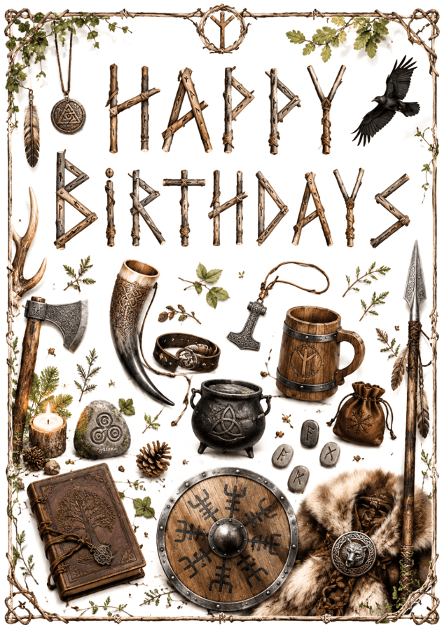 Happy Birthday – Viking Norse Birthday Card