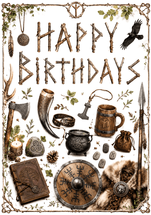 Happy Birthday – Viking Norse Birthday Card