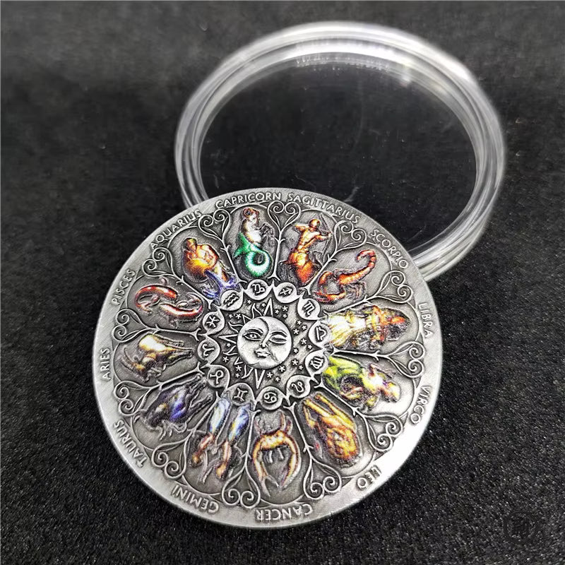 Twelve Constellations Lucky Goddess Guardian Coin | Zodiac Collector's Piece