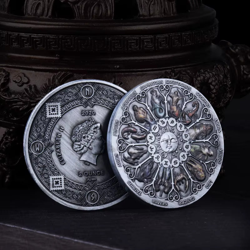 Tree of Life & Zodiac Wheel | Ancient Silver Collector's Commemorative Coin