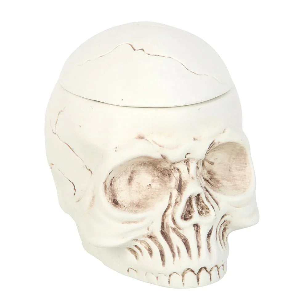 Weathered Skull Oil Burner & Wax Warmer | Gothic Ceramic Fragrance Diffuser