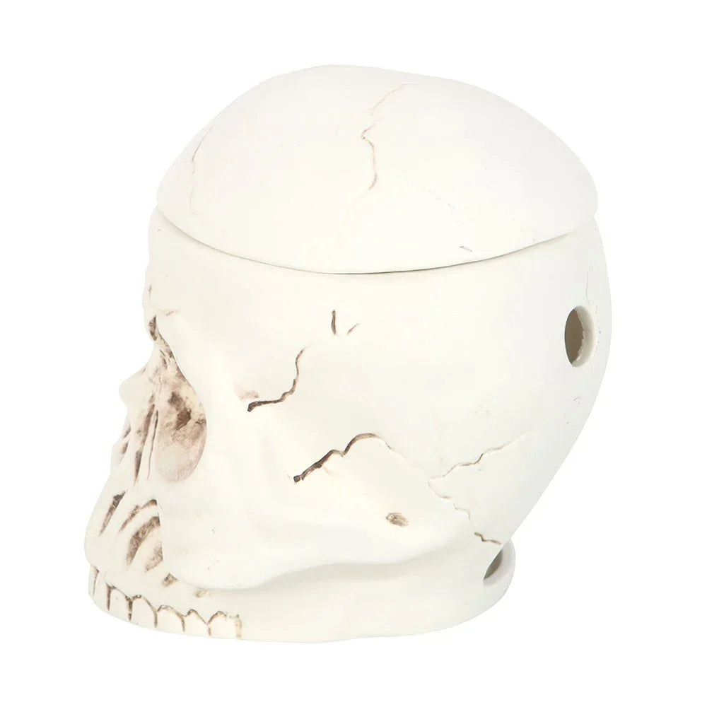 Weathered Skull Oil Burner & Wax Warmer | Gothic Ceramic Fragrance Diffuser