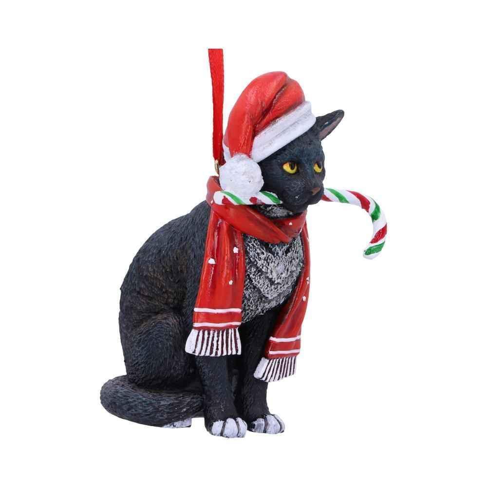 Lisa Parker Candy Cane Cat Ornament - Unique Holiday Decor - Home Decor