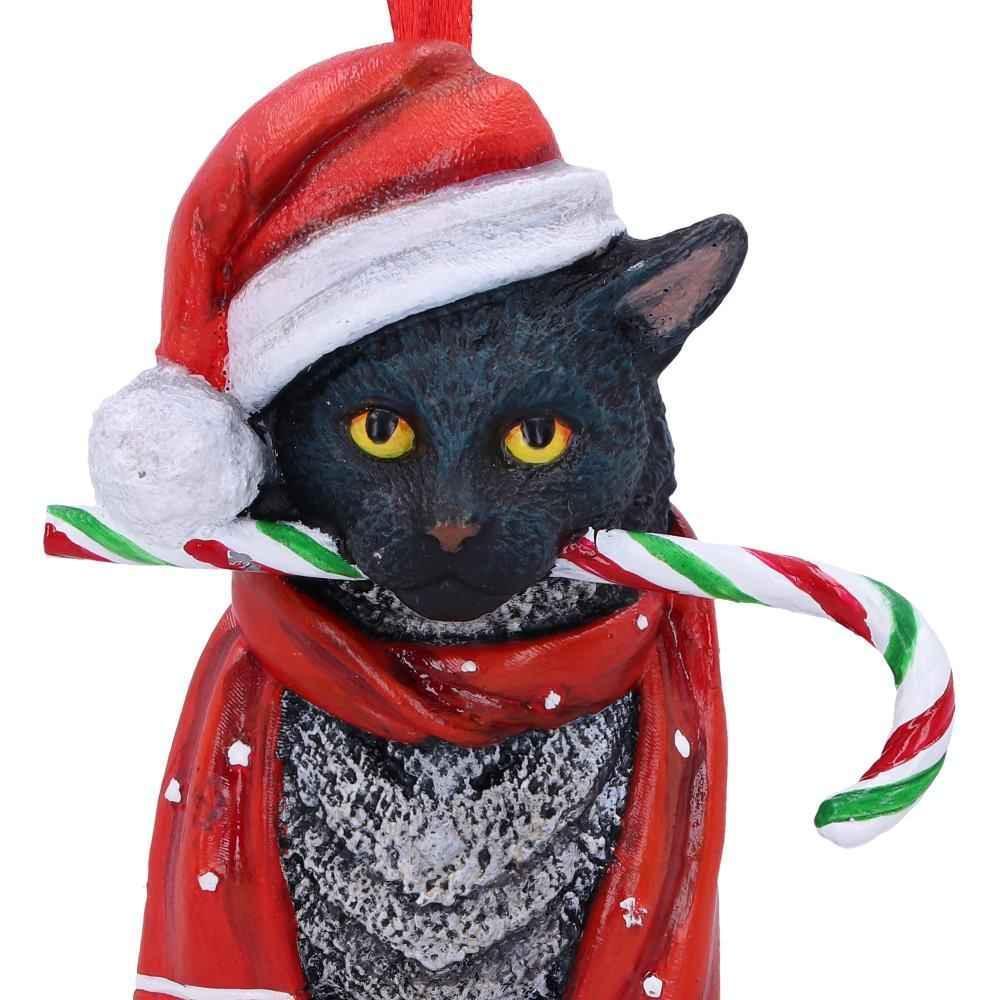 Lisa Parker Candy Cane Cat Ornament - Unique Holiday Decor - Home Decor