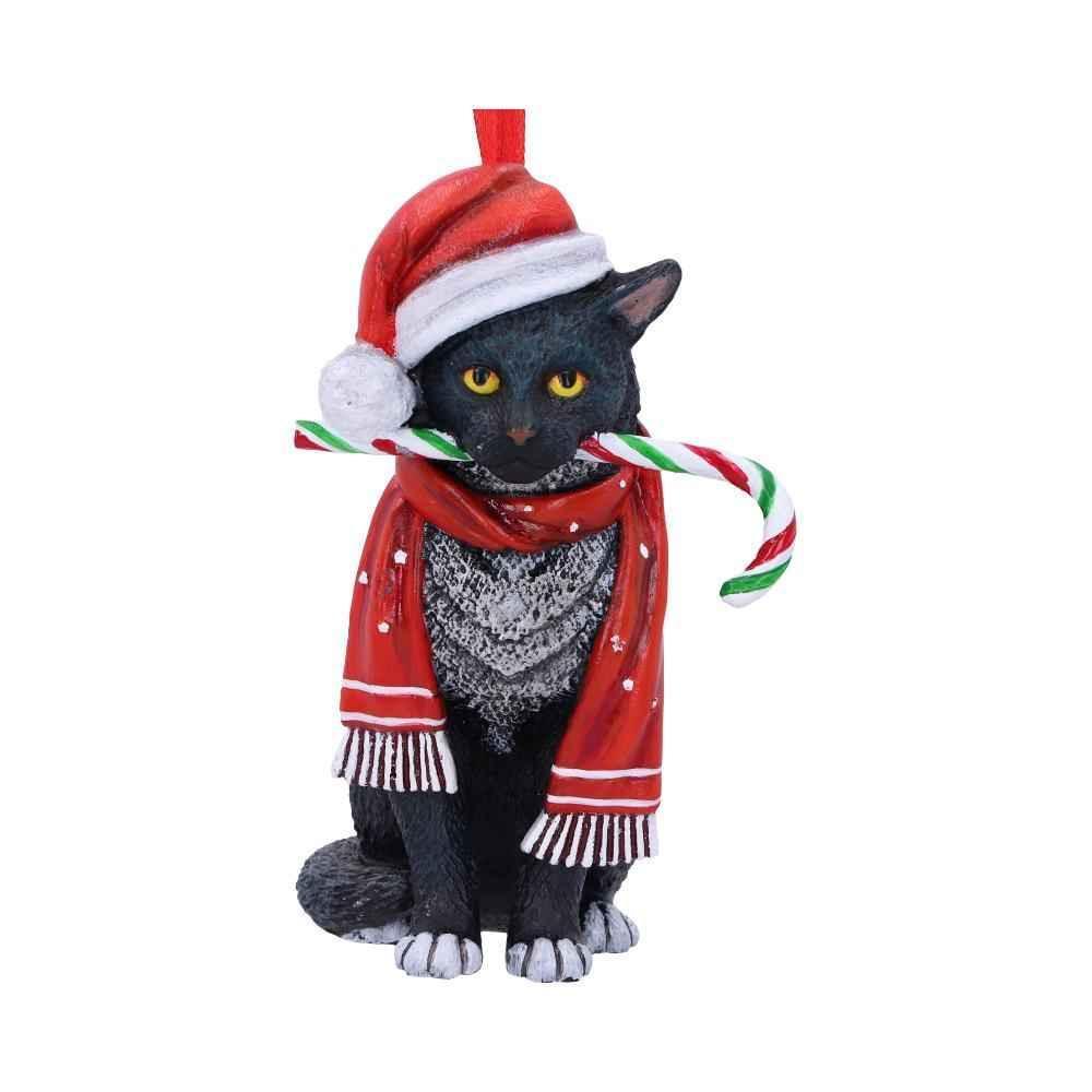 Lisa Parker Candy Cane Cat Ornament - Unique Holiday Decor - Home Decor