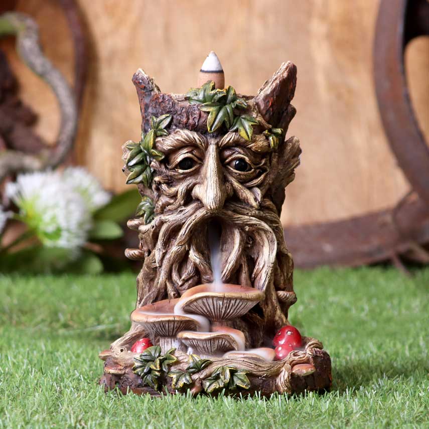 The Wisest Dryad Green Man Backflow Incense Burner | Pagan Gothic Decor