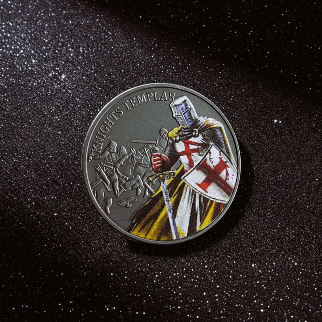 Knights Templar Commemorative Coin – Antique Silver Challenge Coin