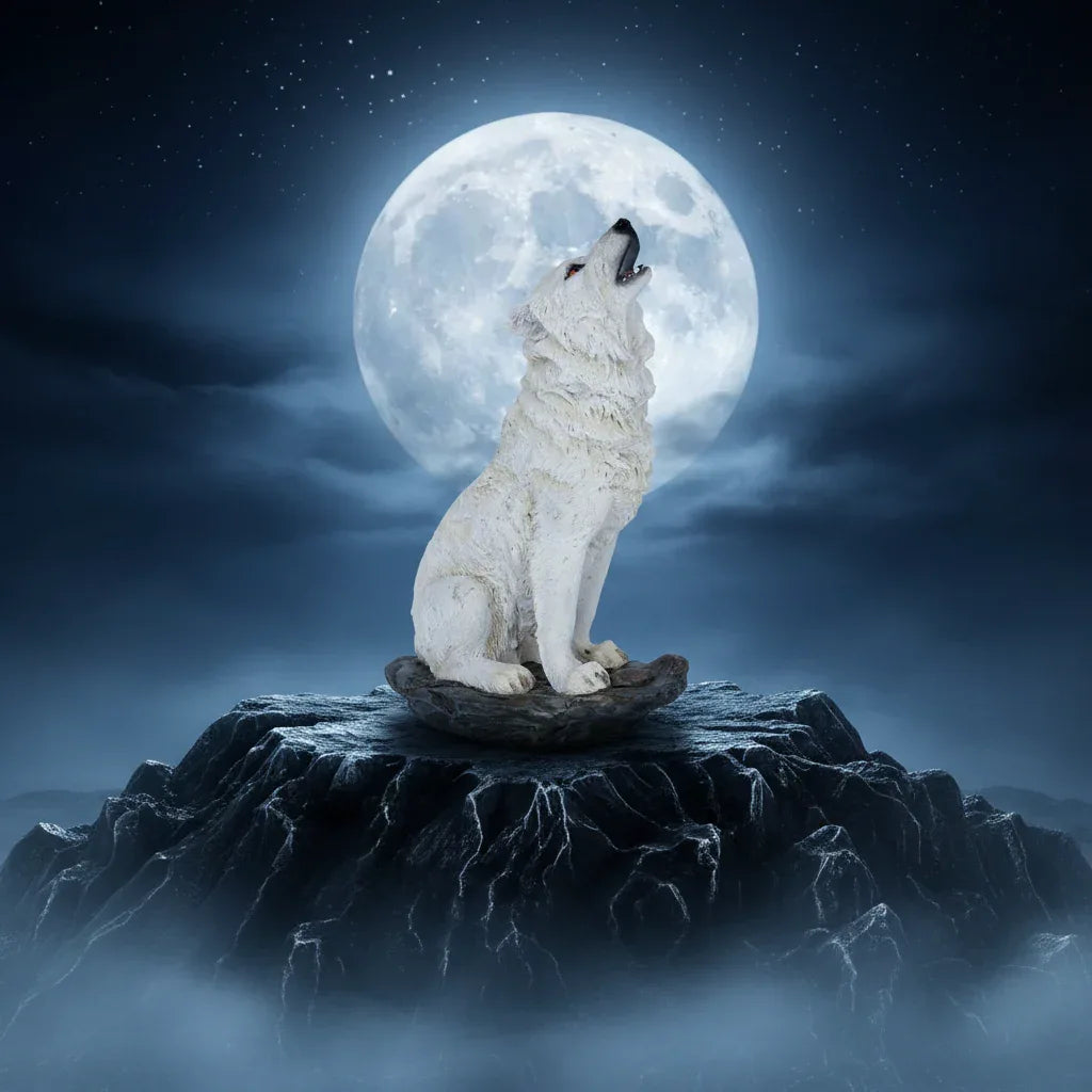 Howling White Wolf Figurine 20cm | Storms Cry | Nemesis Now