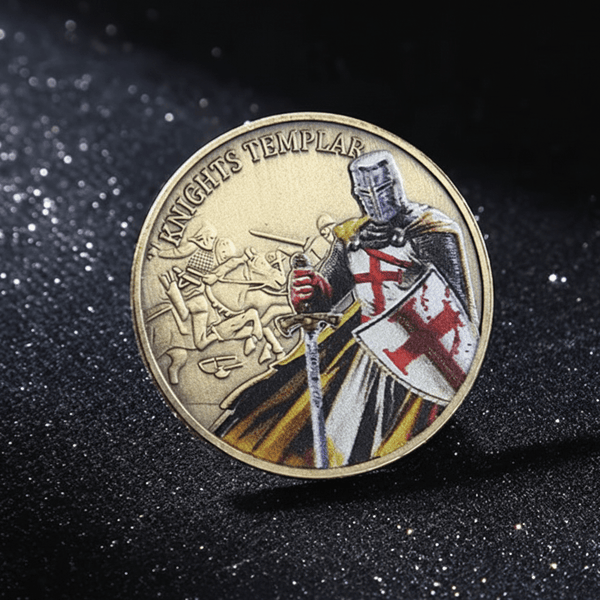 Knights Templar Commemorative Coin – Antique Silver Challenge Coin