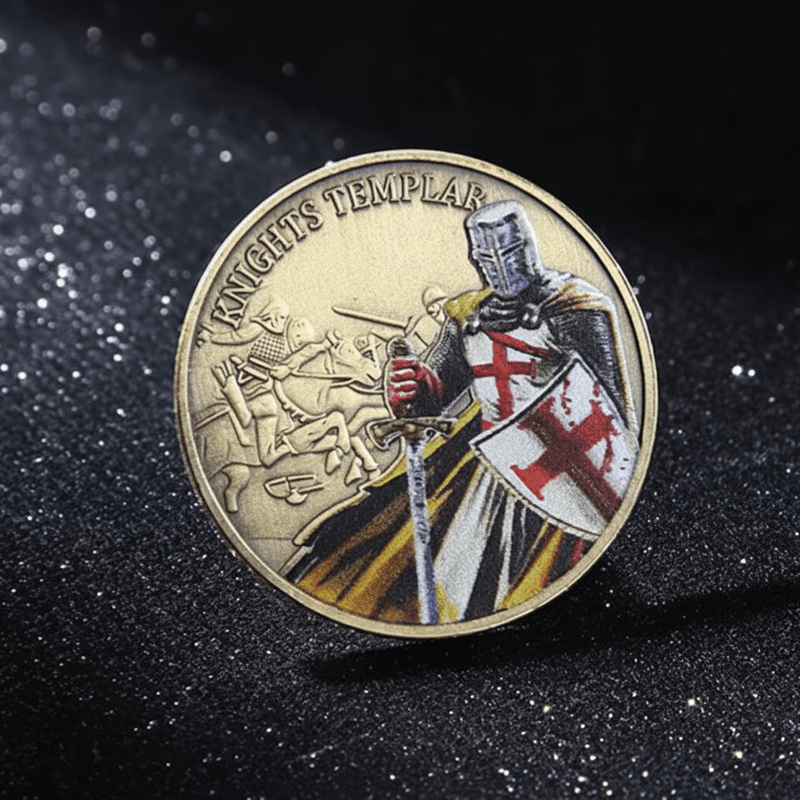 Knights Templar Commemorative Coin – Antique Silver Challenge Coin