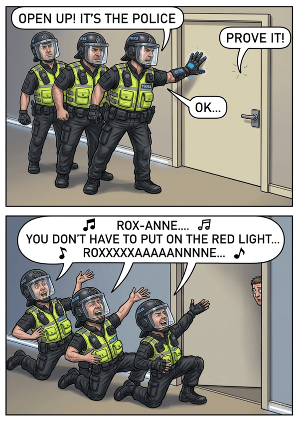 Roxanne! Funny Police Birthday Card – You Don't Have to Put on the Red Light!