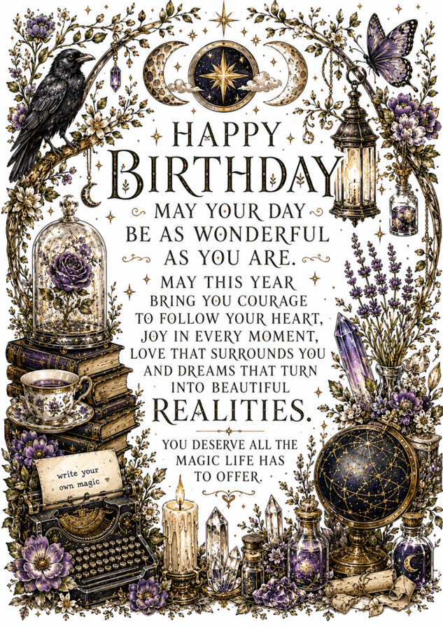 Happy Birthday May Your Day Be as Wonderful as You Are – Pagan Raven Birthday Card